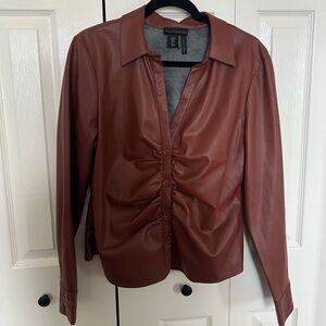 House of Harlow Pleather Shirt